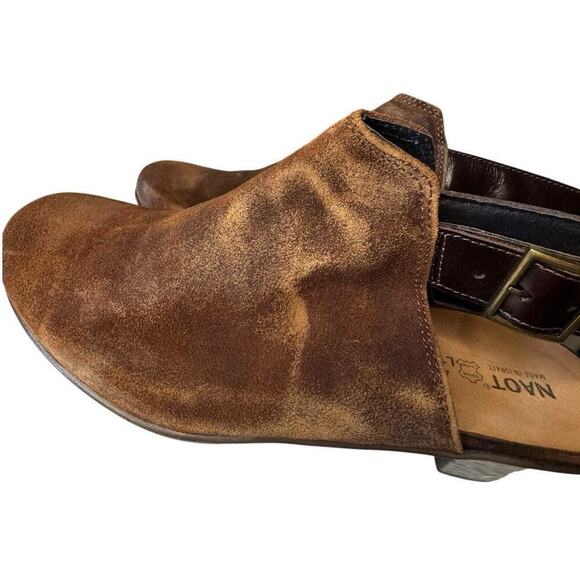 Naot NEW Upgrade Brown Suede Block Heel Slingback Clog US 11 Brown Distressed - Picture 6 of 7